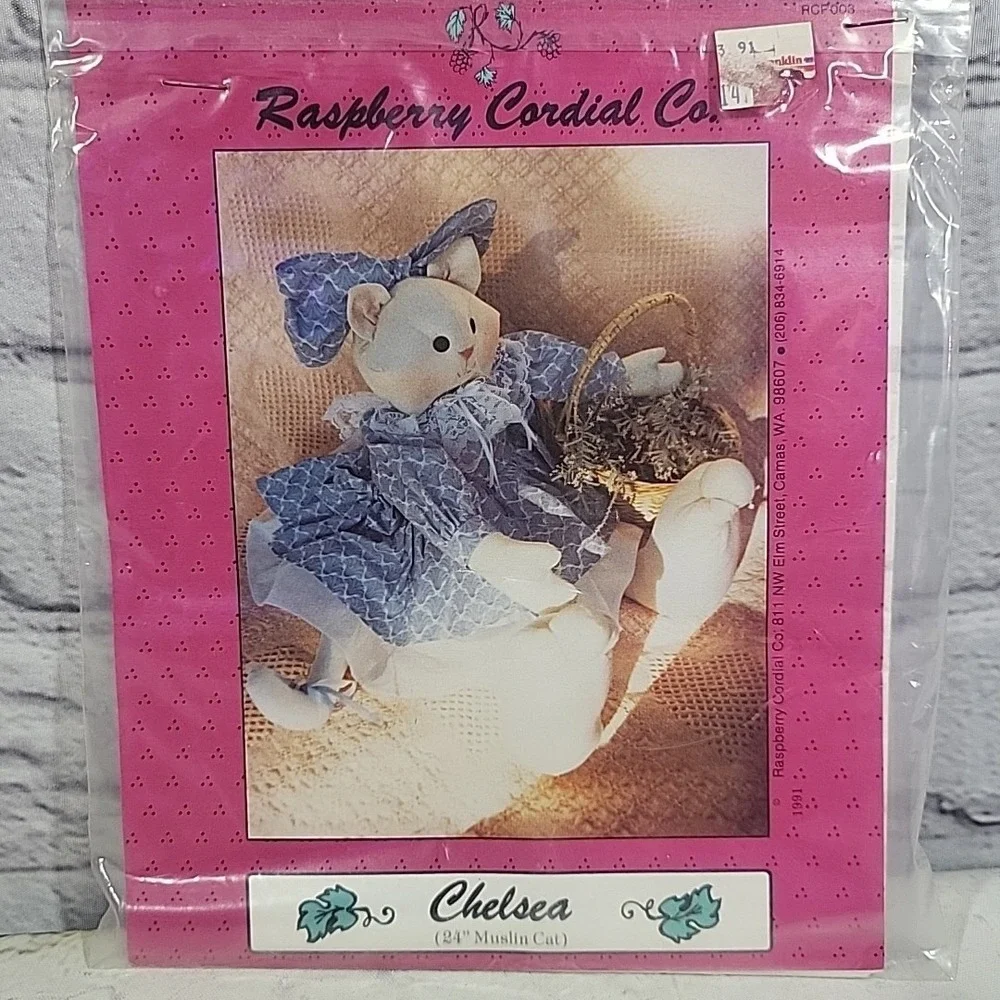 Vintage‎ Decorative Plush Craft Patterns Lot 2 Bonny Bunny Katy Kitty Muslin Cat